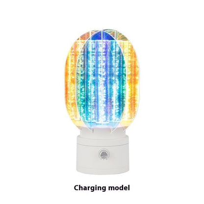 Creative Small Night Lamp Charging Electrodeless Dimming Rotating Ambience Light