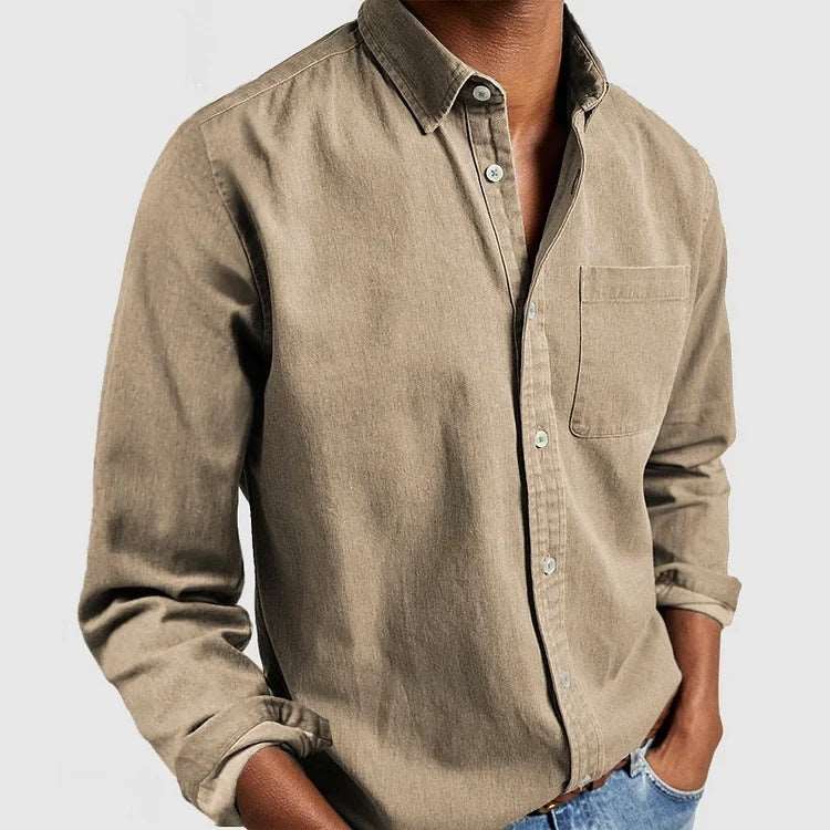 2024 Men's Shirt New Long Sleeve Lapel