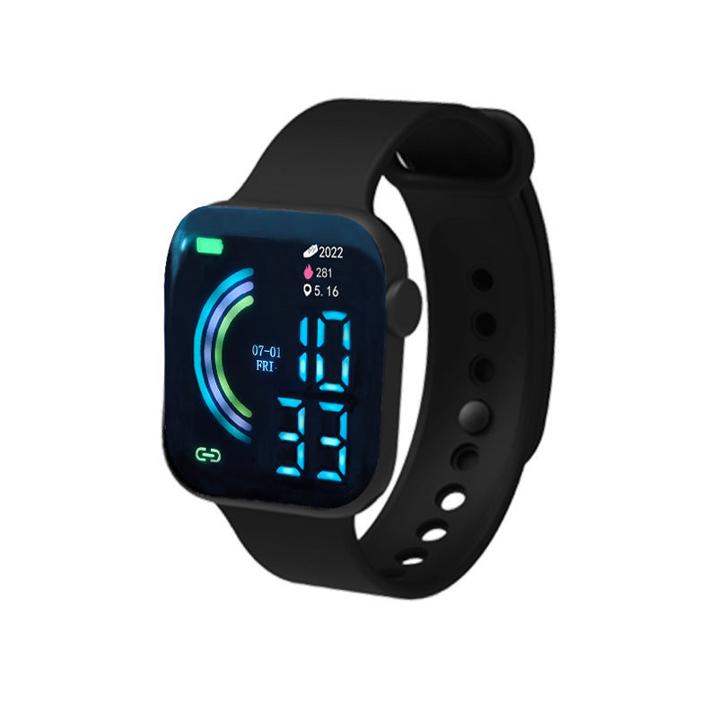 Square Large Screen Student Couple Sports Led Watch