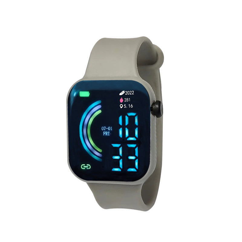 Square Large Screen Student Couple Sports Led Watch