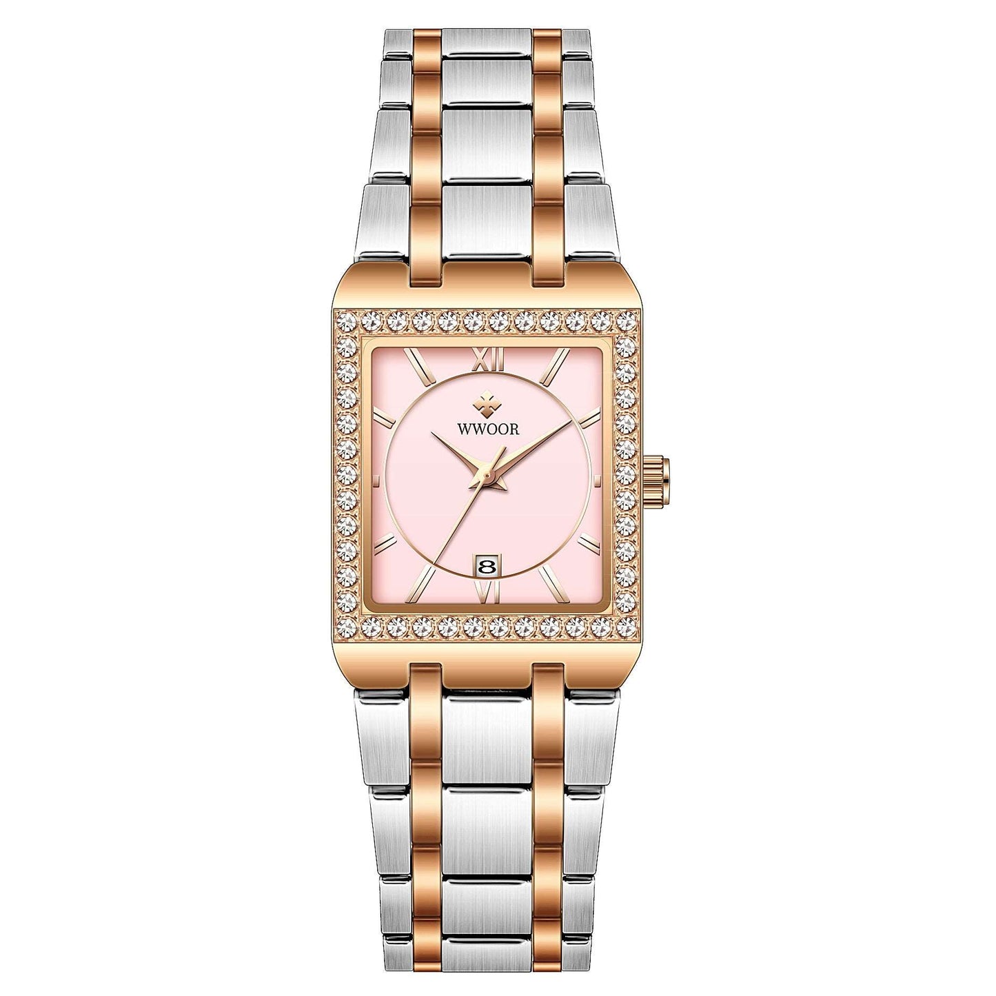 Grip Love Belt Diamond Waterproof Square Steel Band Quartz Women's Watch