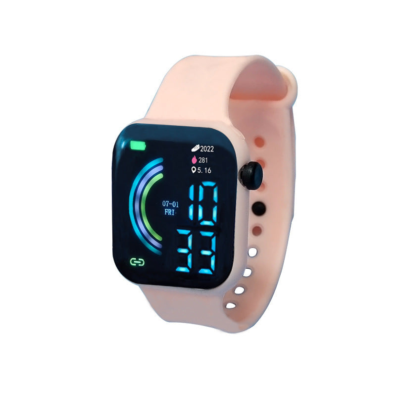 Square Large Screen Student Couple Sports Led Watch