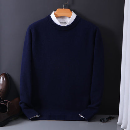 Round Neck Sweater Men's Loose Oversized Knit Bottoming Shirt