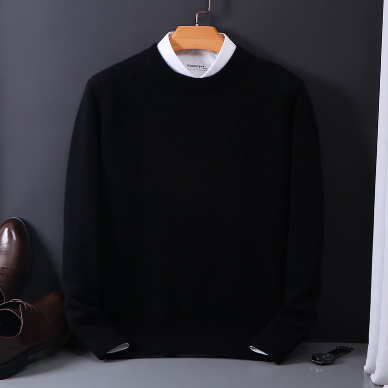 Round Neck Sweater Men's Loose Oversized Knit Bottoming Shirt