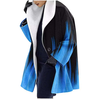 Mid-length Fall And Winter Lapels Loose Casual Hooded Coat