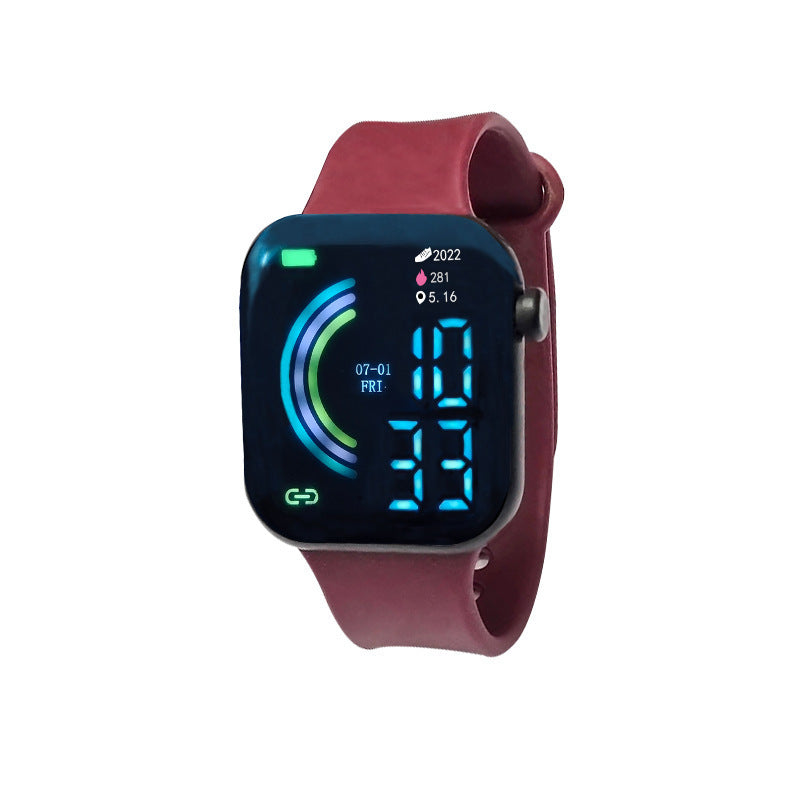 Square Large Screen Student Couple Sports Led Watch