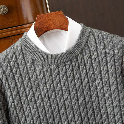 Knitwear Men's Round Neck Loose Thick Twist