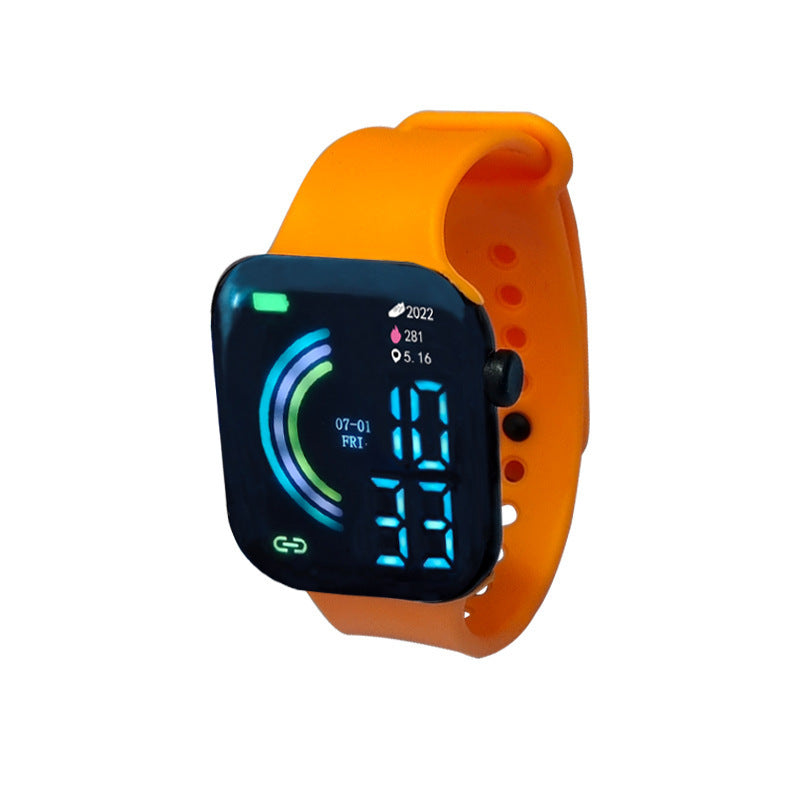 Square Large Screen Student Couple Sports Led Watch