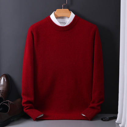 Round Neck Sweater Men's Loose Oversized Knit Bottoming Shirt